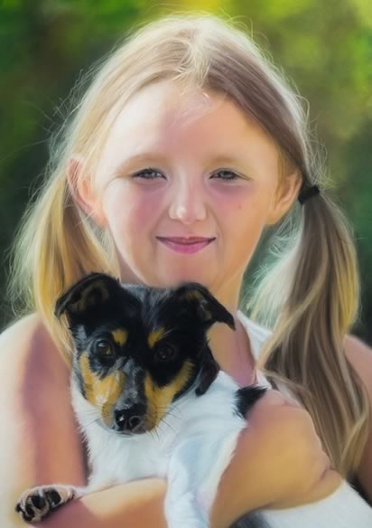 Young Girl and Jack Russell